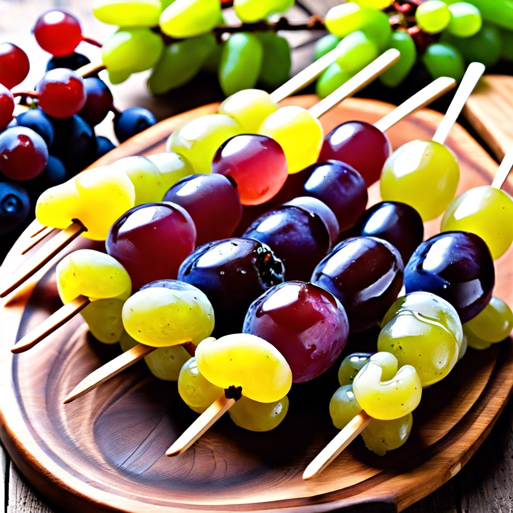 frozen grape kabobs