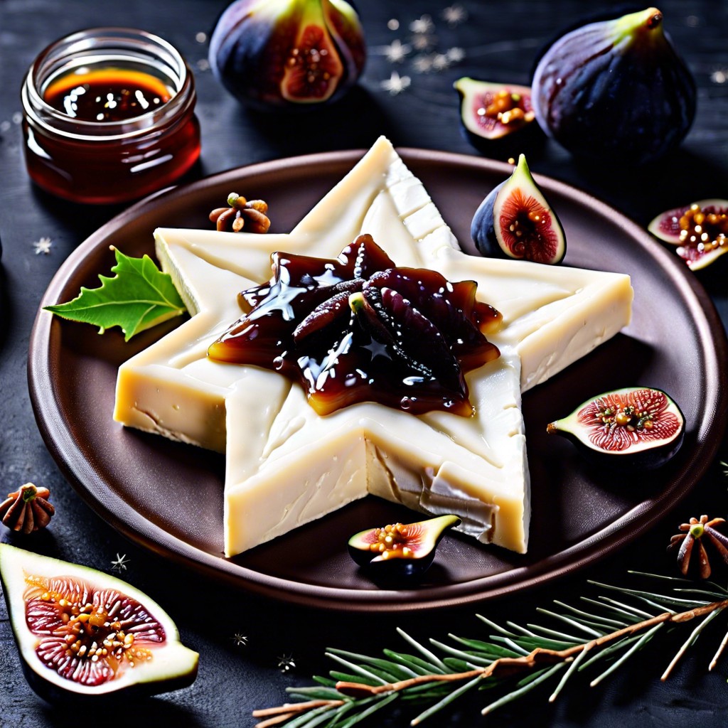 star shaped brie and fig jam