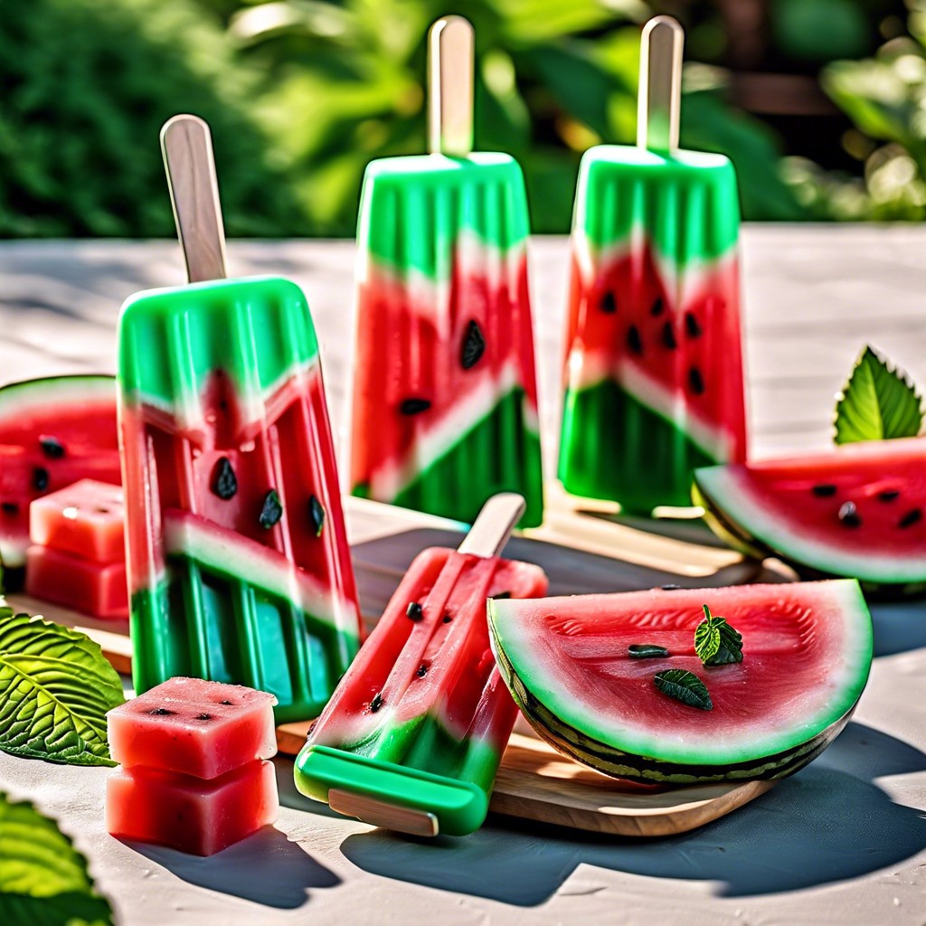 watermelon mint popsicles